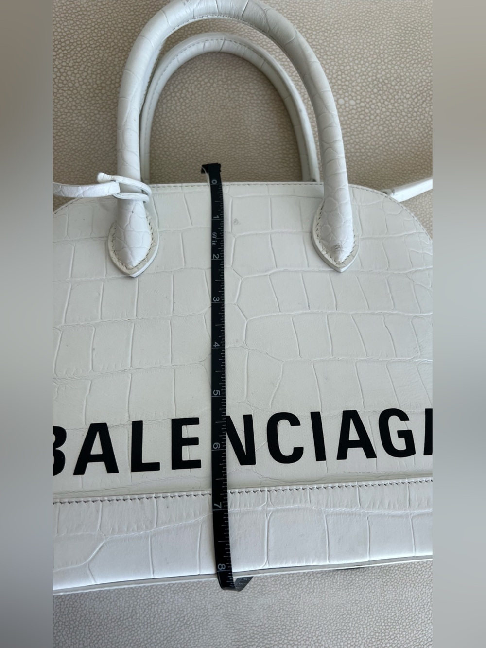 Balenciaga White ville top handle bag with Black Logo - Picture 12 of 16
